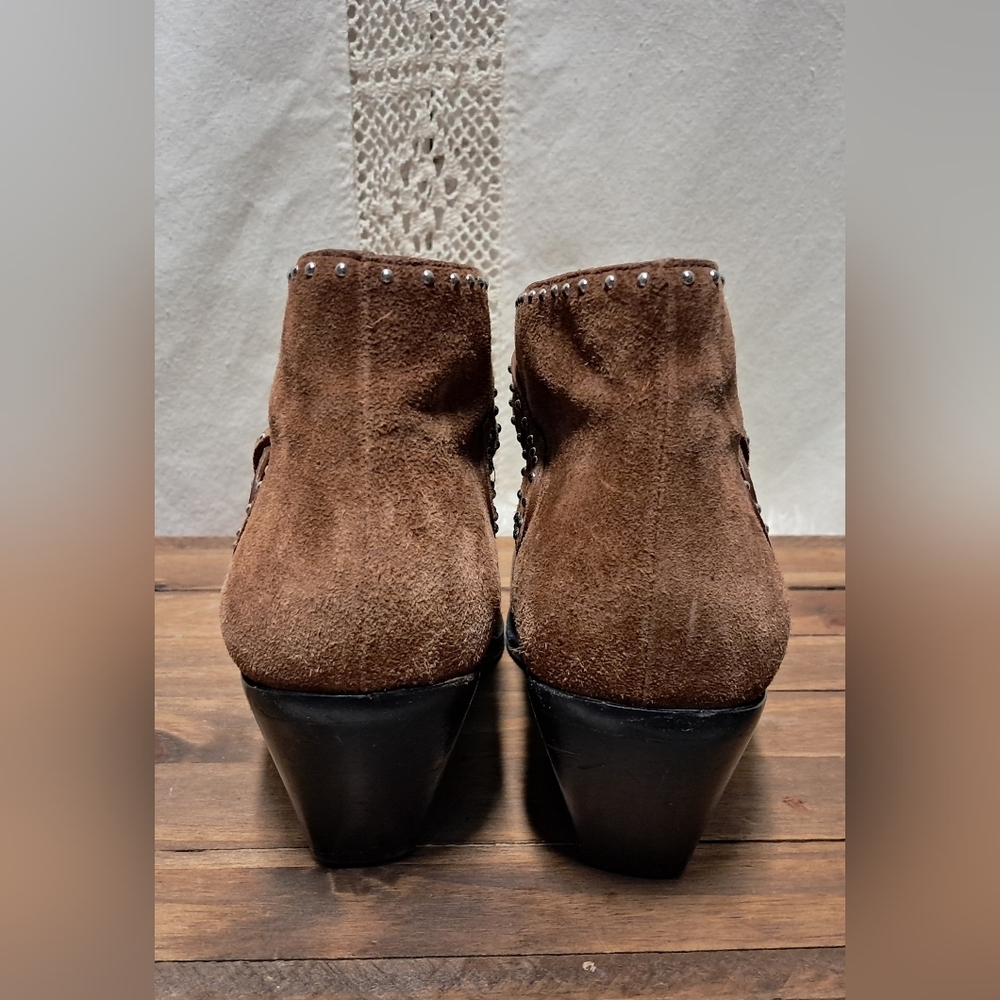 Givenchy Brown Ankle Western Boots with Studded Buckle Size 8.5 - Picture 3 of 6